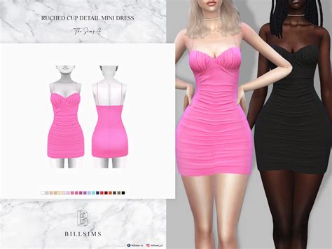 The Sims Resource Ruched Cup Detail Mini Dress