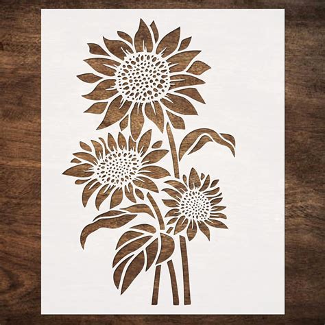 DLY LIFESTYLE Large Sunflower Stencil 12x15 Inches Reusable Sun