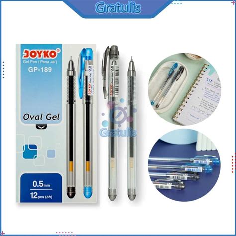 PULPEN JOYKO OVAL GEL GP 189 12 PCS PERLENGKAPAN ALAT TULIS SEKOLAH