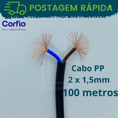 Cabo Pp X Mm Metros Flex Vel Vias Preto Corfio V Inmetro