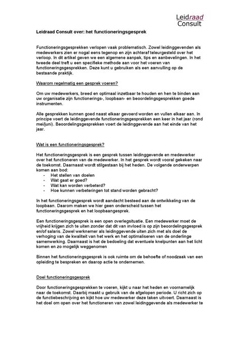 Het Functioneringsgesprek By Leidraad Consult Issuu