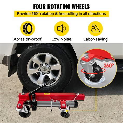 VEVOR Wheel Dolly 2pcs Car Dolly 1500 Lbs Capacity Car Jack Dolly 12