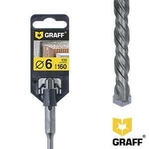 Сверло (бур) по бетону 6x100x160 мм GRAFF для перфоратора SDS plus ...
