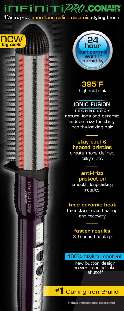 Infinitipro By Conair Nano Tourmaline Ceramic Hot Curl Brush