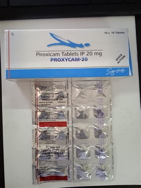 Proxycam 20 Piroxicam Tablets 20mg At Rs 50 Box Feldene Tablet In