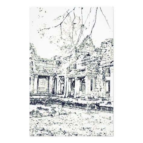 Angkor Wat Sketch Stationery | Zazzle