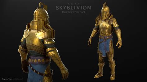 ArtStation Dwemer Armor Set Spyros Frigas Skyrim Armor Sets