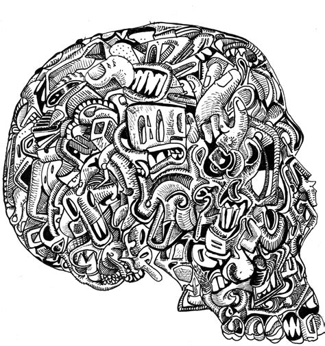 Detailed Coloring Pages For Adults Skull A Mindful And Creative Activity