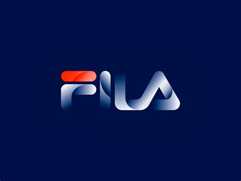 The Logo For Fila Is Shown On A Dark Blue Background With Red And White