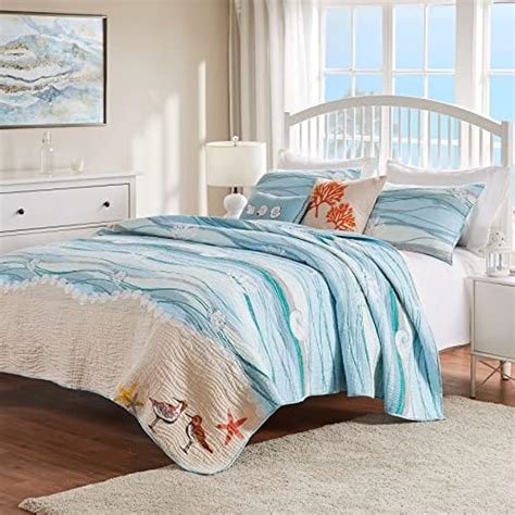 Amazon HoneiLife King Quilt Bedding Set 3 Pieces Coastal Quilt