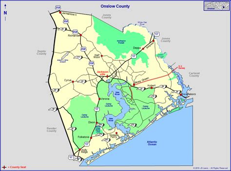 Onslow County River Map