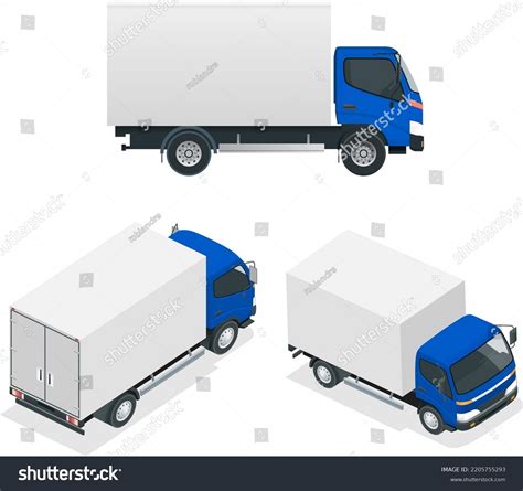 Vector Truck Template Isolated On White Stock Vector (Royalty Free ...