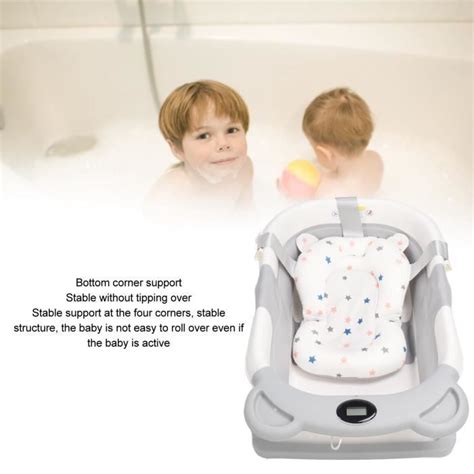 Baignoire pliable pour bébé PWSHYMI Gris Sécurité et praticité