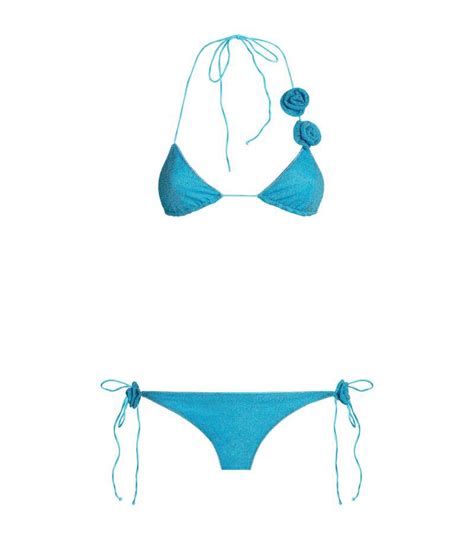 Oseree Lumi Re Rose Microkini Bikini Set Turquoise Editorialist