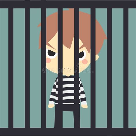 Cute Prisoner In The Jaill Stock Vector Illustration Of Jail