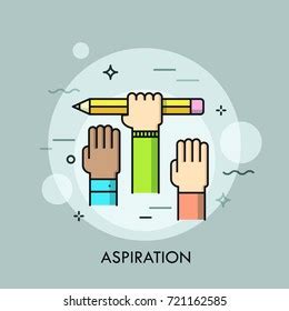 Raised Human Hands Concept Aspiration Ambition Stock Vector (Royalty ... 
