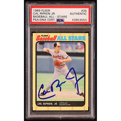 Cal Ripken Jr Signed Fleer Baseball All Stars Psa