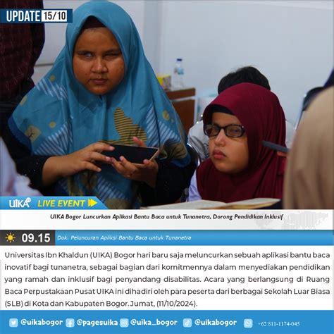 Uika Bogor Luncurkan Aplikasi Bantu Baca Untuk Tunanetra Dorong