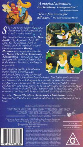 Thumbelina Don Bluth Video Vhs Pal Sirh Ebay The Best Porn Website