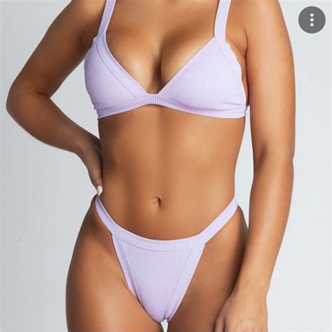 Meshki Swim Nwt Meshki Swim Moira Ribbed Bikini Bottom In Lilac