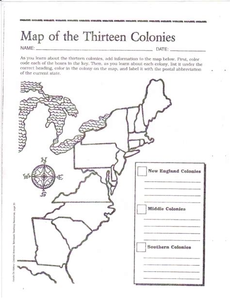 Map Of The 13 Colonies Quiz