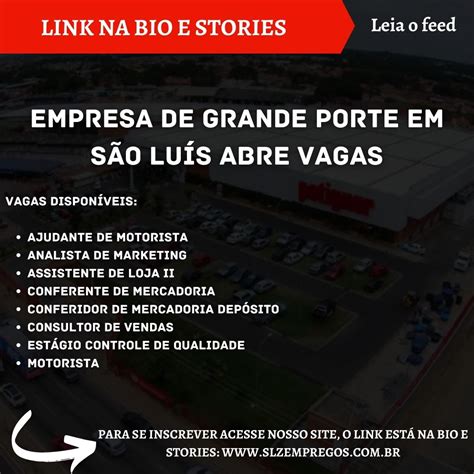 EMPRESA DE GRANDE PORTE EM SÃO LUÍS ABRE VAGAS SLZ Empregos