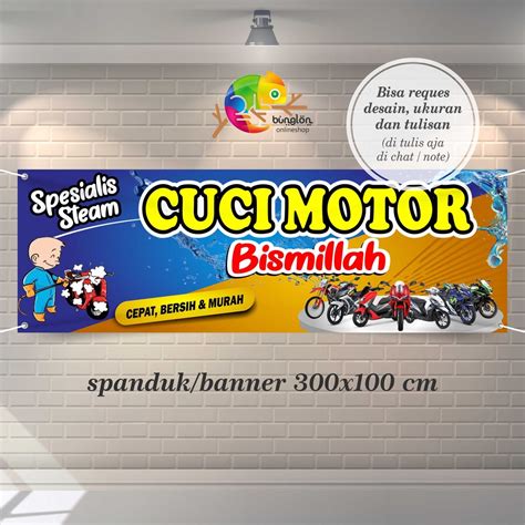 Jual Size 300x100 Spanduk Banner Cuci Motor Baru Shopee Indonesia