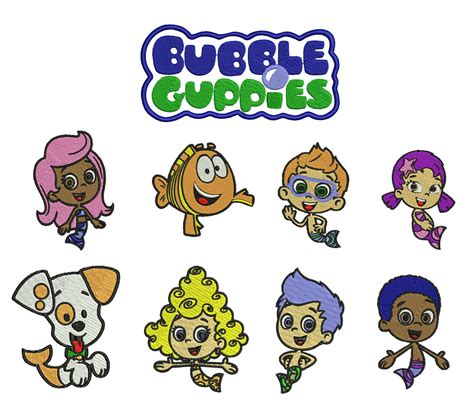 9 Bubble Guppies Embroidery Design Ooan Design Mr Grouper Etsy