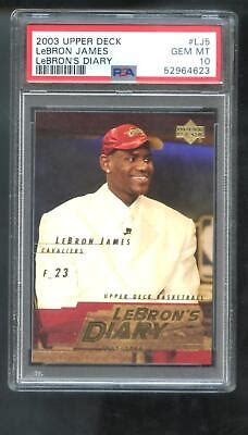 2003 04 Upper Deck LJ5 Lebron James Diary ROOKIE RC PSA 10 Graded Card