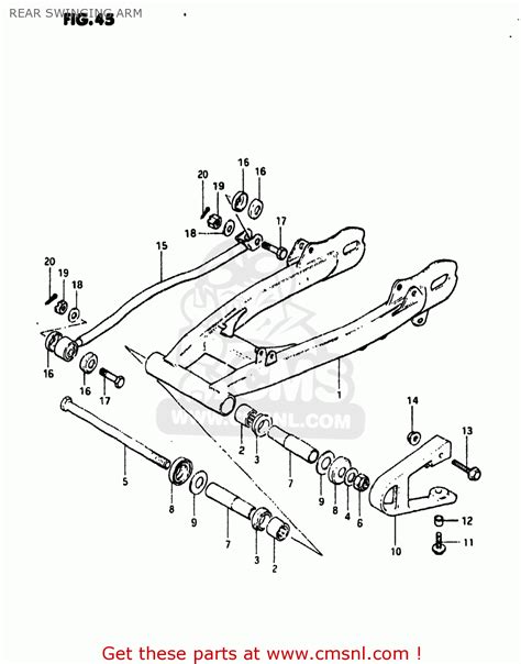 Suzuki DR500 1982 Z USA E03 REAR SWINGING ARM Buy Original REAR