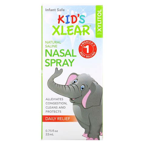 Kid's Xlear, солевой назальный спрей для детей, 22 мл (0,75 жидк. унции ...