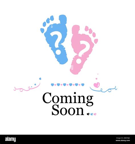 Coming Soon Baby Baby Gender Reveal Symbol Girl Boy Twin Baby