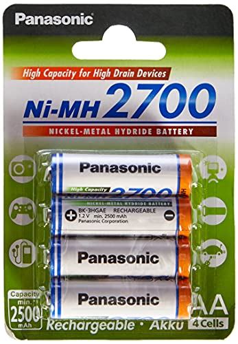 Panasonic High Capacity AA Mignon NI MH 2700 Akku Wiederaufladbar BK