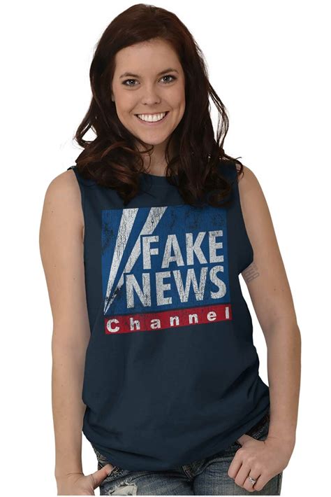 Fake News President Donald Trump Political Adult Sleeveless Crewneck T