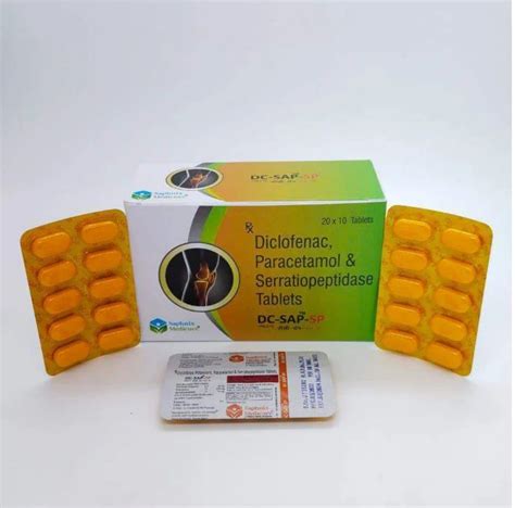 Dc Sap Sp Diclofenac Potassium 50mg Paracetamol 325mg Serratiopeptidase 15mg At Best Price In