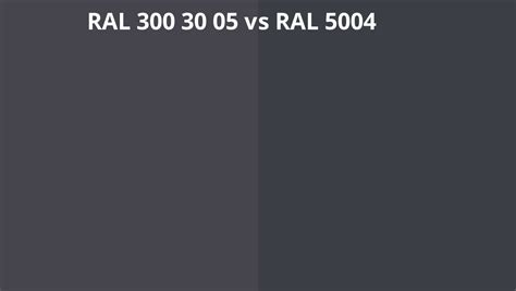 RAL 300 30 05 Vs 5004 RAL Colour Chart UK