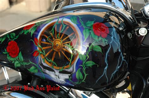 Custom Airbrush Paint Motorcycle Designs Floral Roses By Bad Ass Paint