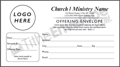 offering envelope printing, customized offering envelope