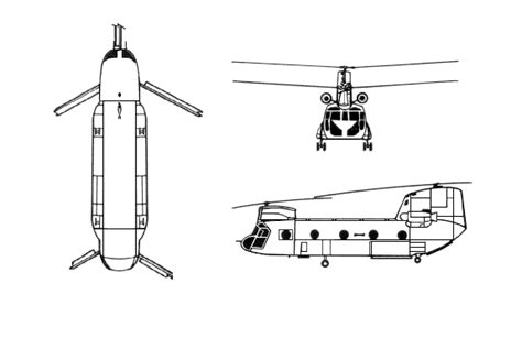 Ch Chinook 47 Cutaway Boeing Helicopter Aircraft 47d Diagram Line