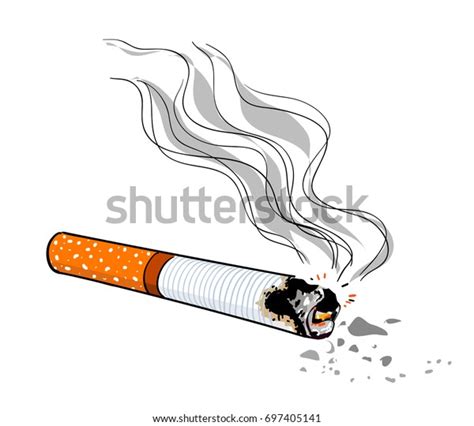 Cigarette Cartoon Hand Drawn Image Original Stock Vektor Royaltyfri