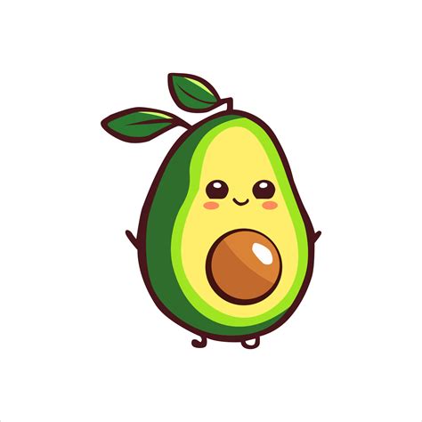 Avocado Fruit Kawaii Vector Logo Vector Art At Vecteezy