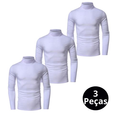 Kit 03 Camiseta Gola Alta Proteção UV Segunda Pele Cacharrel Térmica