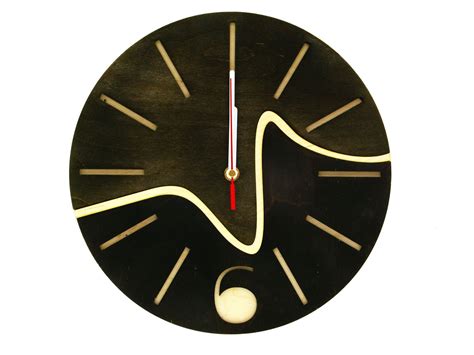 Line Clock Wood Clock Indigovento