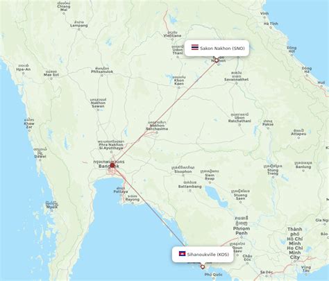 Flights From Sakon Nakhon To Sihanoukville SNO To KOS Flight Routes