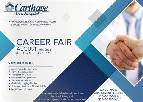 Upcoming Career Fair Hosted by Carthage Area Hospital Scheduled for
