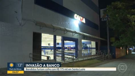 Vídeo Bandidos furtam cofre de banco em Santa Luzia Bom Dia Minas G1