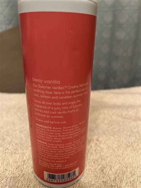 Bath And Body Works Summer Vanillas Berry Cooling Body Mist 4 75 Oz New