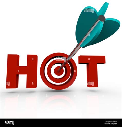 Target Whats Hot Arrow In Bulls Eye Word Stock Photo Alamy