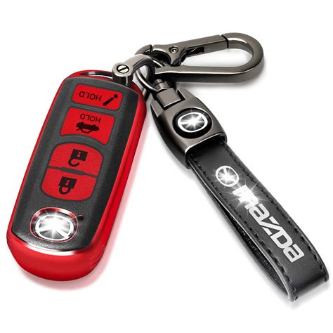 Buy Intermerge For Mazda Key Fob Cover With Leather Keychain Key Fob