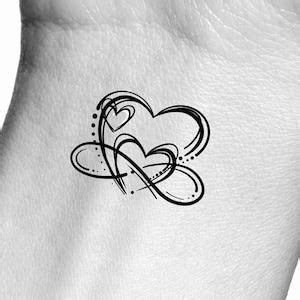 Heart Infinity Temporary Tattoo Etsy Tatouage Coeur Poignet